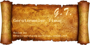 Gerstenmeier Timur névjegykártya